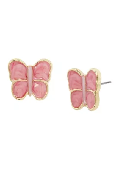 Sweetheart Butterfly Stud Earrings
