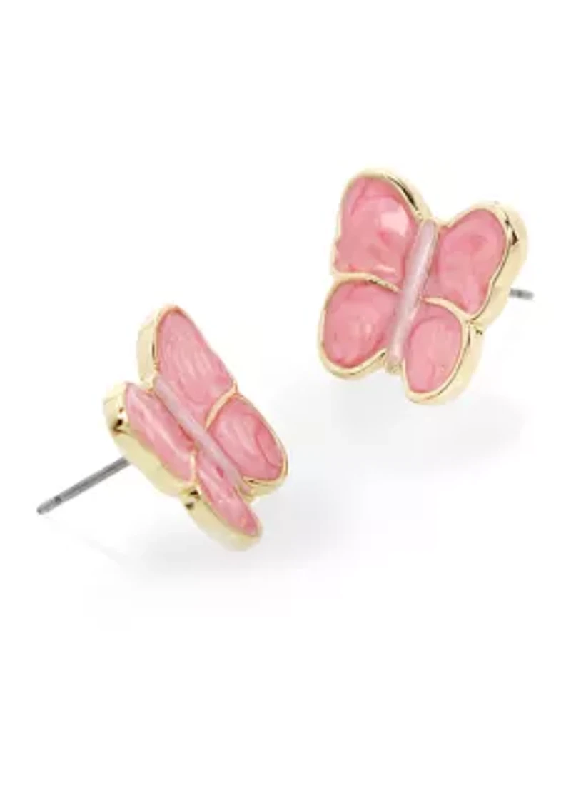Sweetheart Butterfly Stud Earrings
