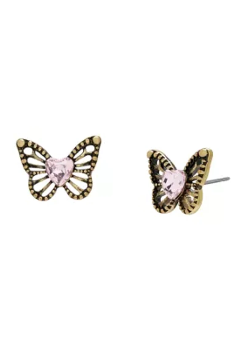 Boho Butterfly Openwork Stud Earrings