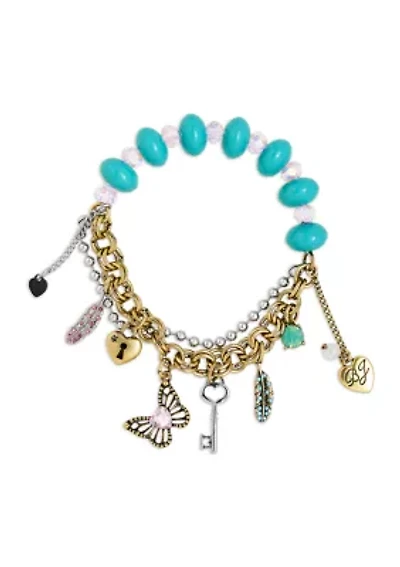 Boho Butterfly Mixed Charm Stretch Bracelet
