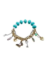 Boho Butterfly Mixed Charm Stretch Bracelet