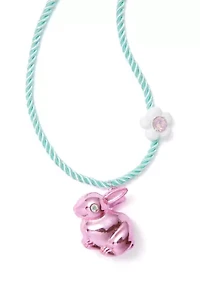 Spring Bunny Pendant Rope Necklace