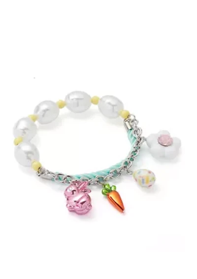 Spring Bunny Mixed Charm Stretch Bracelet