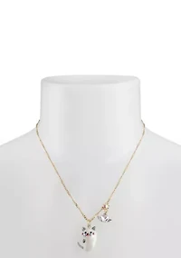 Pearl Critters Cat Pendant Necklace