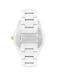 Women's 42 Millimeter Matte White Metal Link Bracelet 