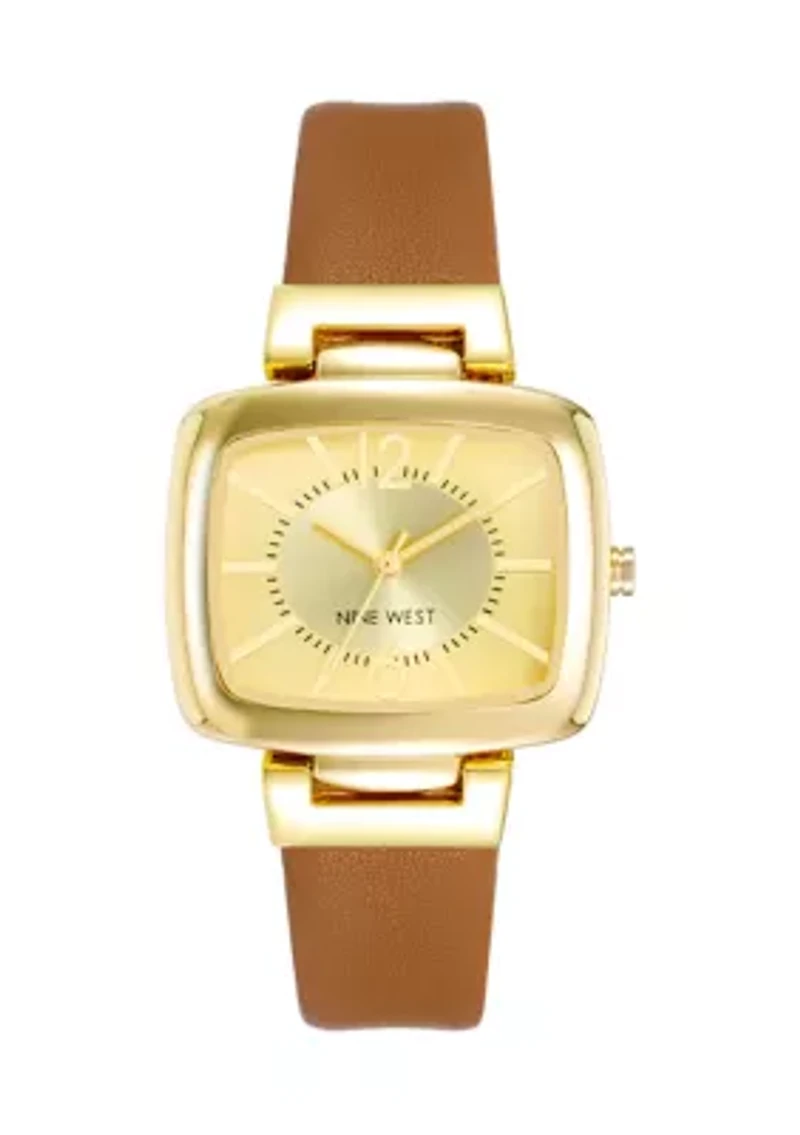 Women's Light Brown Gold Tone Watch