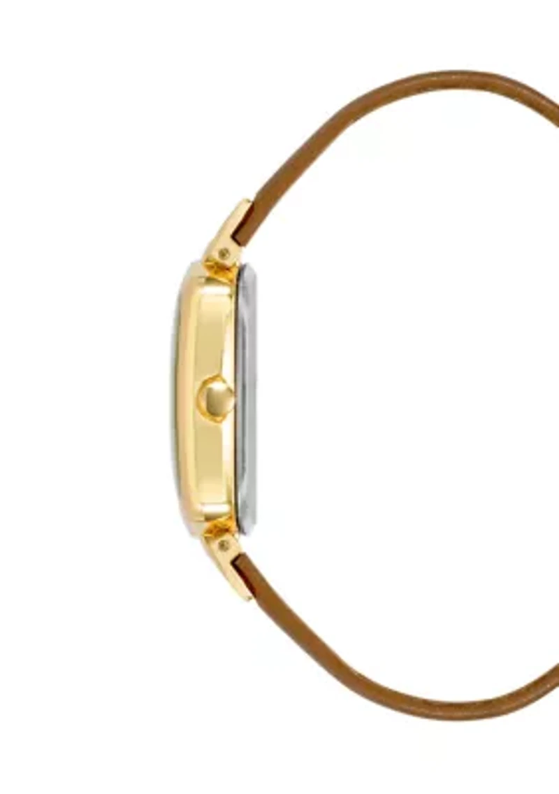 Women's Light Brown Gold Tone Watch