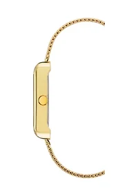 Women's Rectangular Gold-Tone Stainless Steel Mesh Band Watch, 29 Millimeter