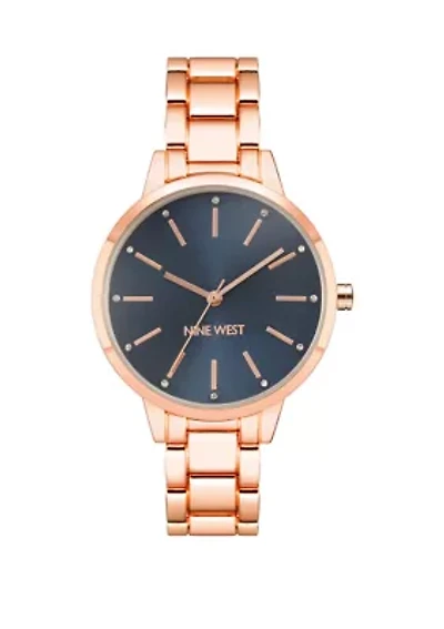Women's 36 Millimeter Rose Gold-Tone Metal Link Bracelet Watch