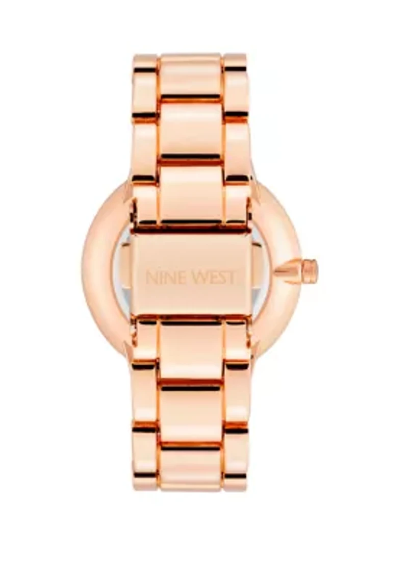 Women's 36 Millimeter Rose Gold-Tone Metal Link Bracelet Watch