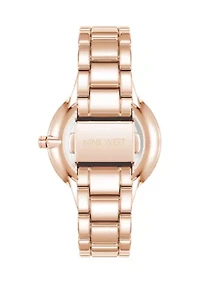  Rose Gold-Tone Alloy Link Bracelet Watch