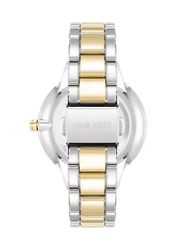 Women's Quartz Round Two-Tone Alloy Link Bracelet Watch