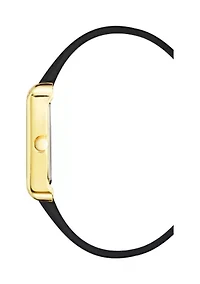 Women's Rectangular Faux Leather Band Watch