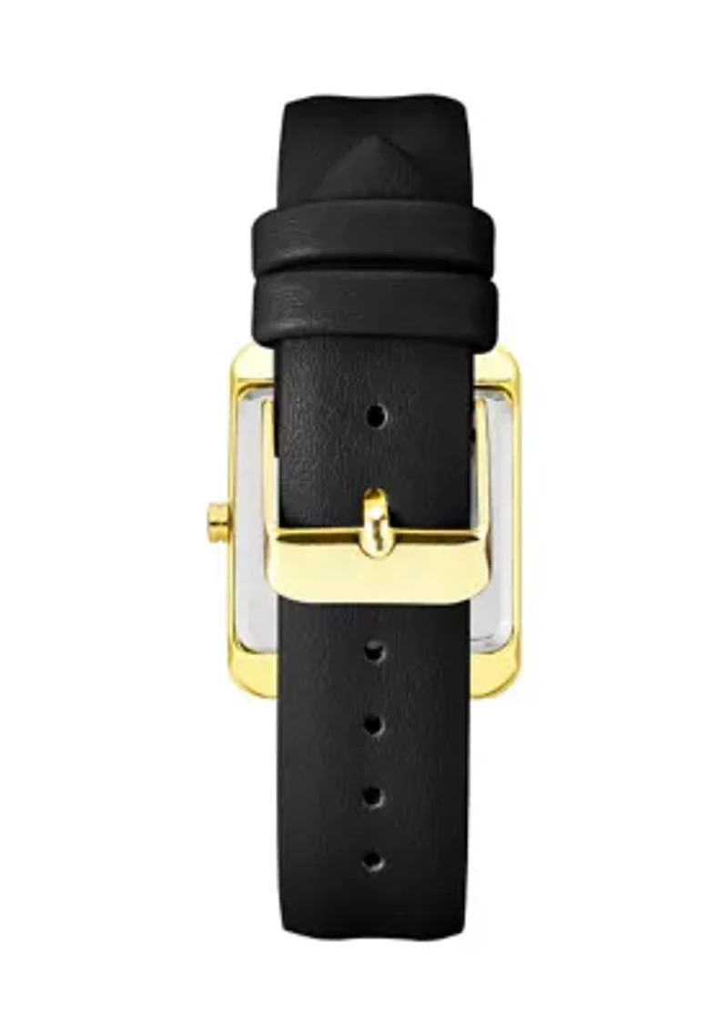 Women's Rectangular Faux Leather Band Watch