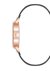 Women's 34 Millimeter Black Stainless Steel Mesh Band Watch