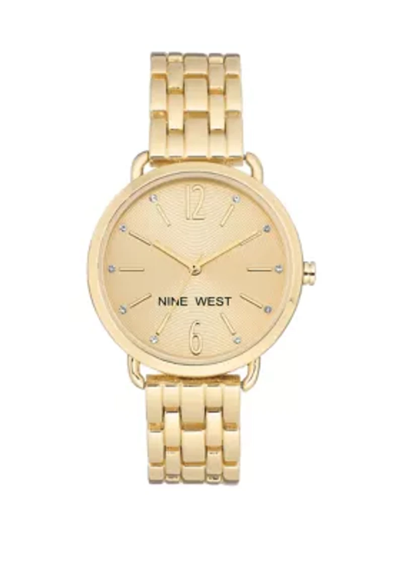 Women's 36 Millimeter Gold-Tone Metal Link Bracelet Watch