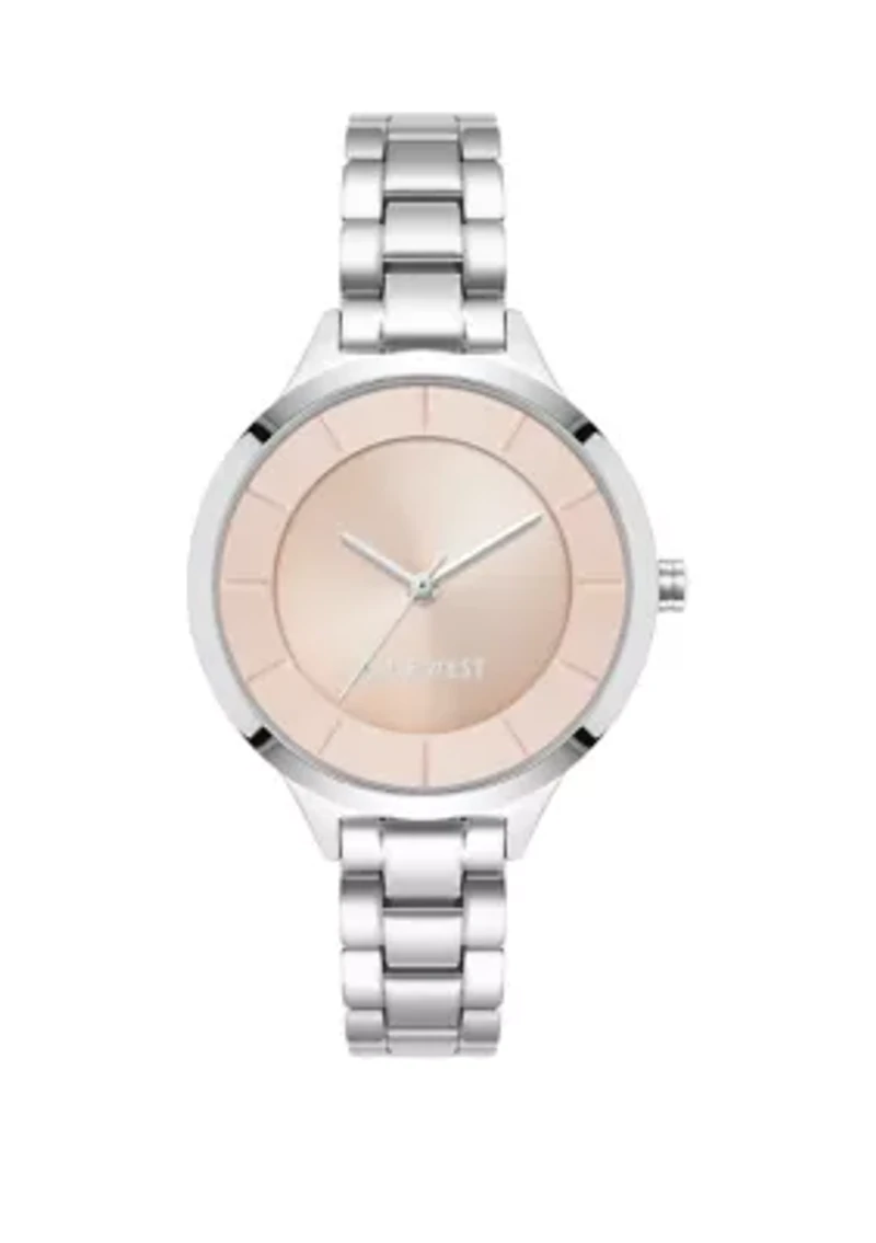 Women's 34 Millimeter Silver-Tone Metal Link Bracelet Watch 