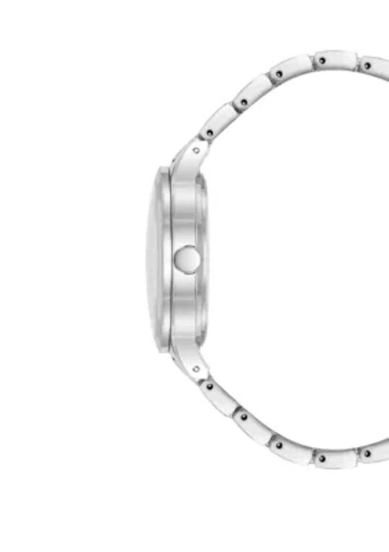 Women's 34 Millimeter Silver-Tone Metal Link Bracelet Watch 