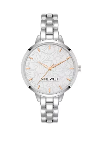 Women's Millimeter Silver-Tone Metal Link Bracelet Watch