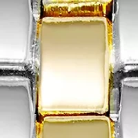  Round Two-Tone Alloy Link Bracelet Watch