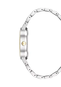  Round Two-Tone Alloy Link Bracelet Watch