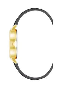 Faux Leather Band and Floral Pattern Watch