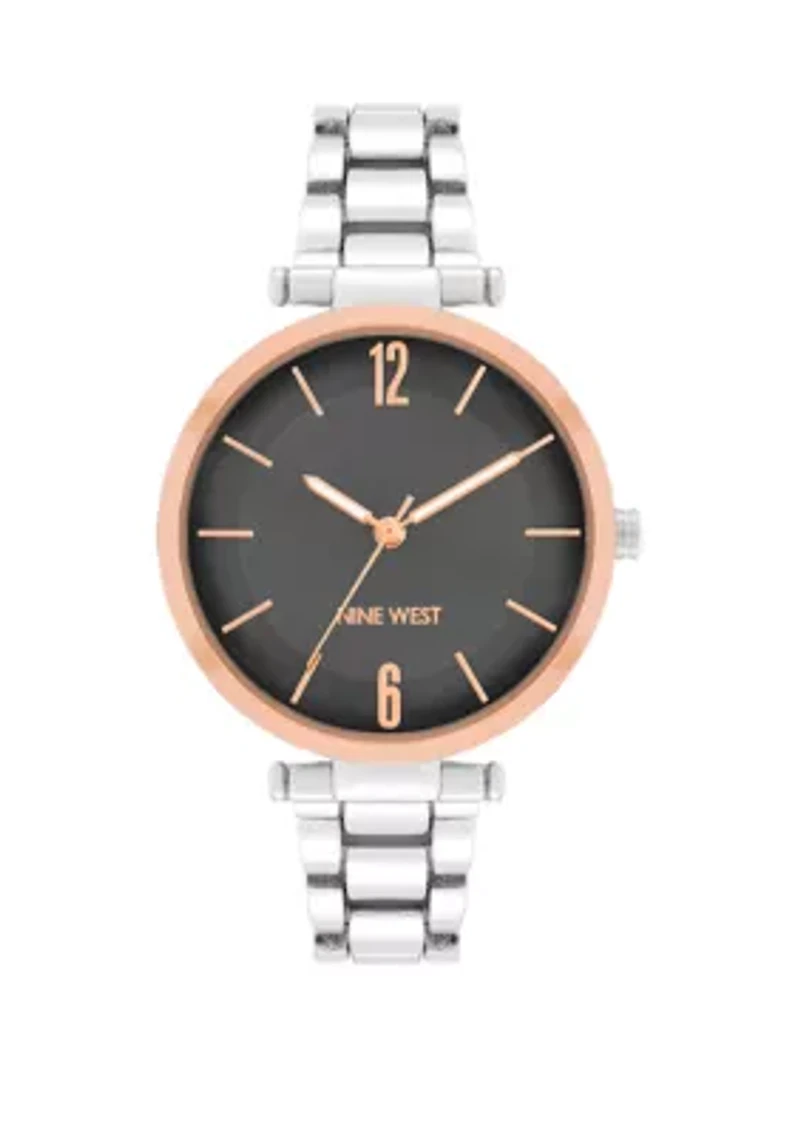 Women's 36 Millimeter Silver-Tone Metal Link Bracelet Watch