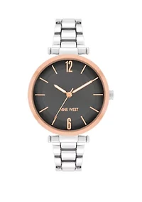 Women's 36 Millimeter Silver-Tone Metal Link Bracelet Watch 