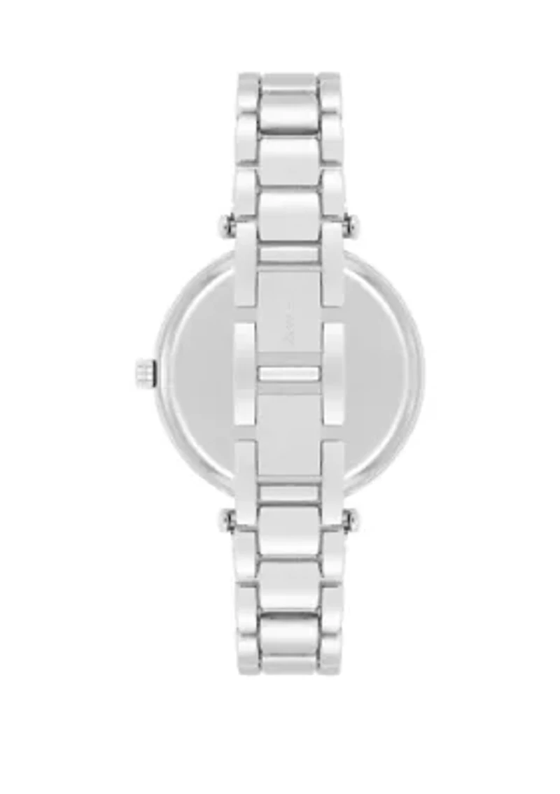 Women's 36 Millimeter Silver-Tone Metal Link Bracelet Watch 