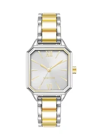 Women's Quartz Octagonal Two-Tone Alloy Link Bracelet Watch