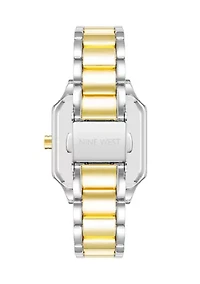Women's Quartz Octagonal Two-Tone Alloy Link Bracelet Watch