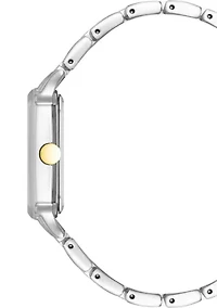 Women's Quartz Octagonal Two-Tone Alloy Link Bracelet Watch