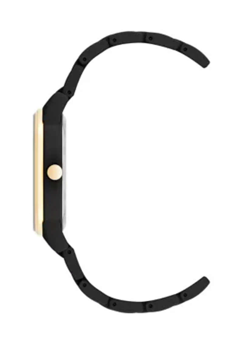 Women's Rubberized Metal Link Bracelet Watch