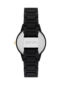 Women's Rubberized Metal Link Bracelet Watch