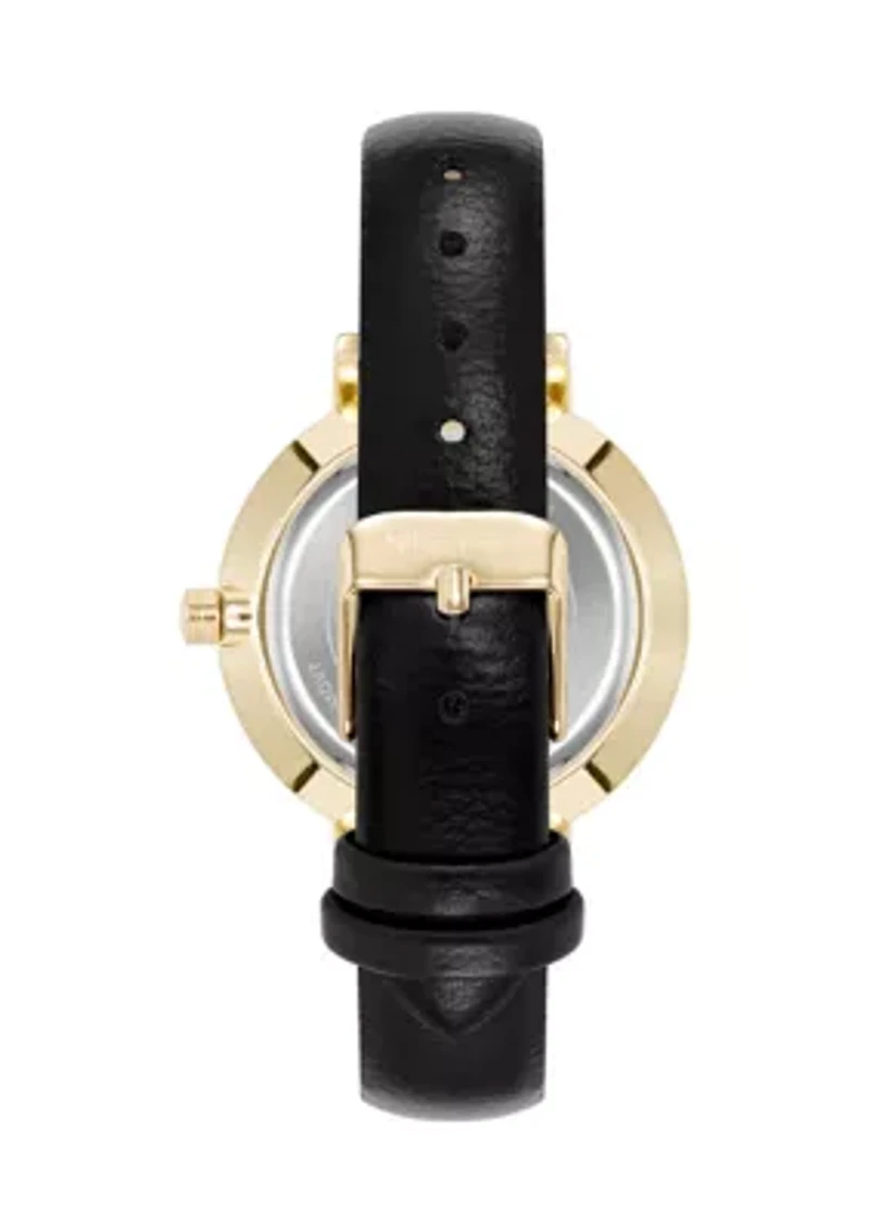 Quartz Modern Polyurethane Leather with Floral Dial Watch