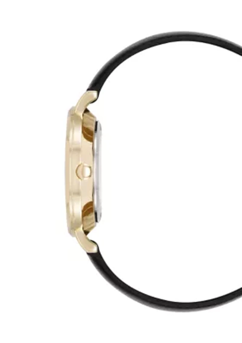 Quartz Modern Polyurethane Leather with Floral Dial Watch
