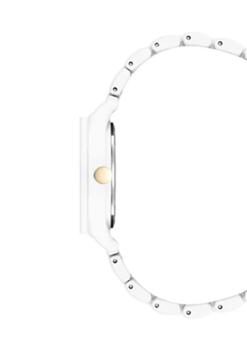 Quartz Casual White Metal Alloy Link Watch
