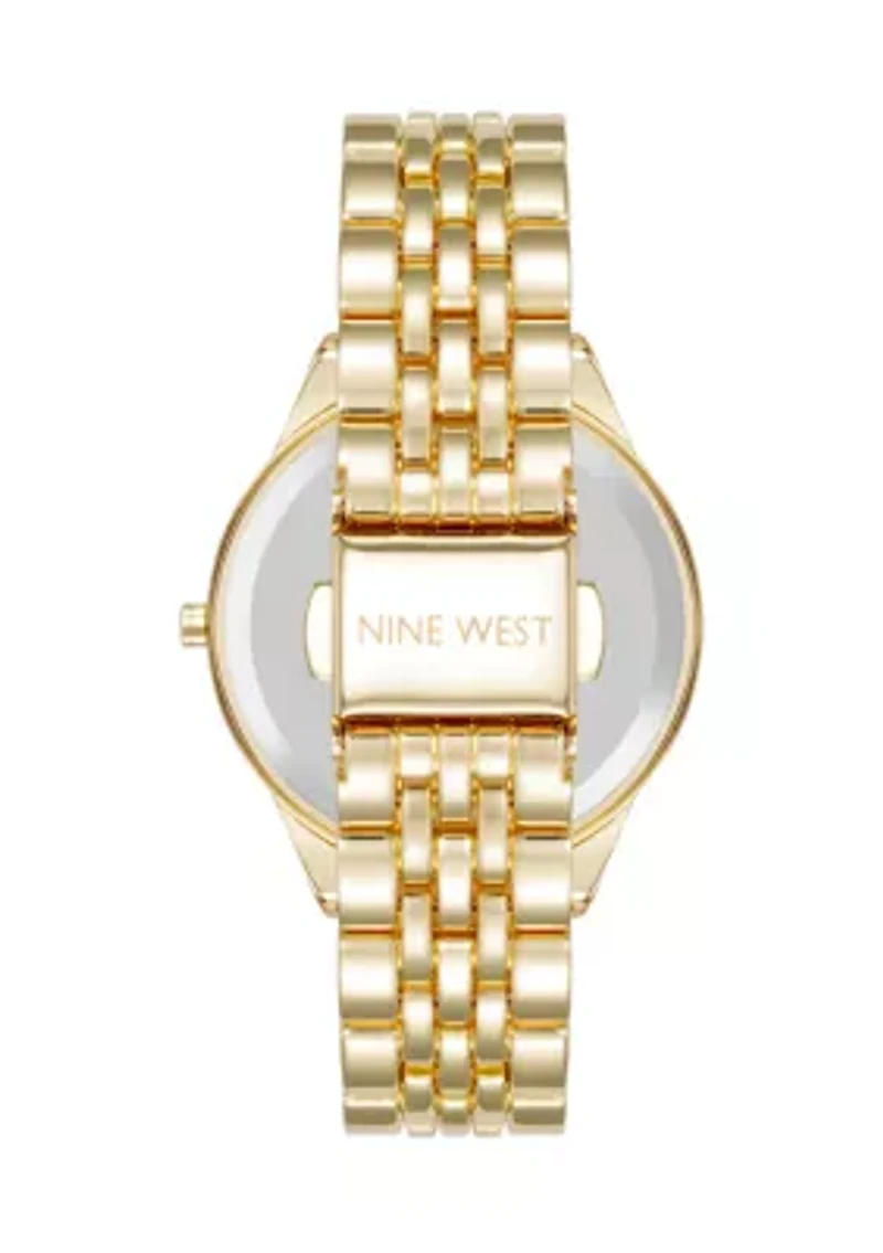 Quartz Round Pink Alloy Link Bracelet Watch