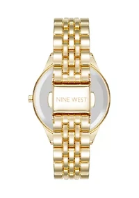  Quartz Round Pink Alloy Link Bracelet Watch