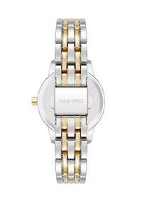 Quartz Two-Tone Alloy Metal Link Bracelet Watch