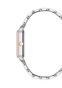  Rectangular Two-Tone Alloy Link Bracelet Watch