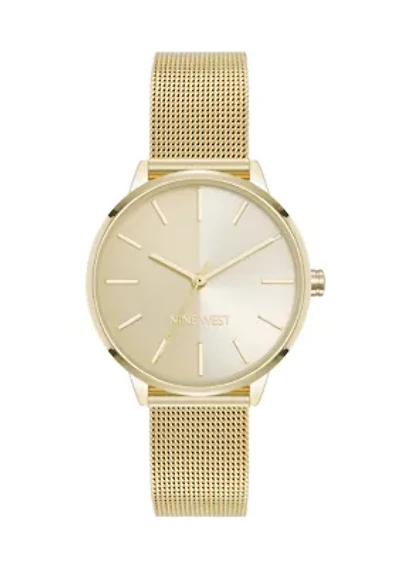Quartz Gold-Tone Stainless Steel Mesh Bracelet Watch