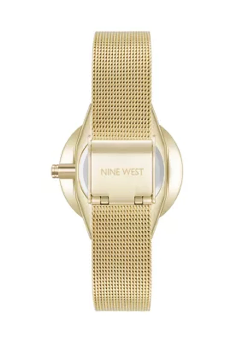 Quartz Gold-Tone Stainless Steel Mesh Bracelet Watch