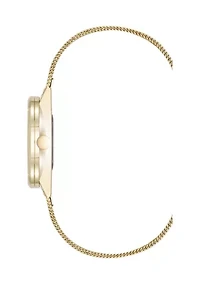 Quartz Gold-Tone Stainless Steel Mesh Bracelet Watch
