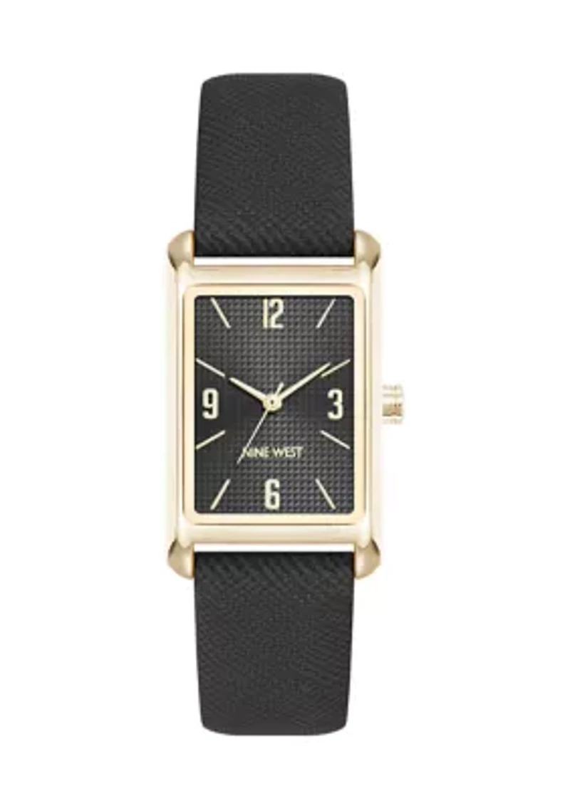 Quartz Rectangular Polyurethane Leather Band Watch