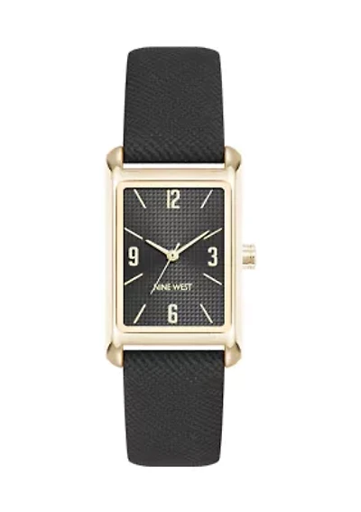 Quartz Rectangular Polyurethane Leather Band Watch