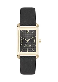 Quartz Rectangular Polyurethane Leather Band Watch