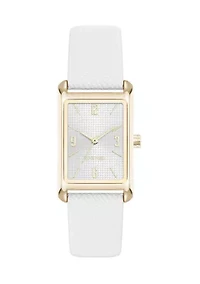 Quartz Rectangular PU Leather Band Watch
