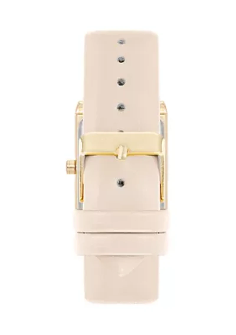 Quartz Rectangular Polyurethane Leather Band Watch