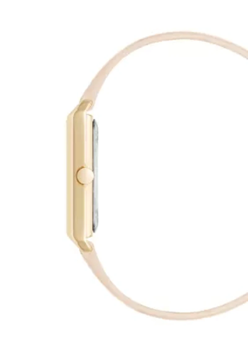 Quartz Rectangular Polyurethane Leather Band Watch